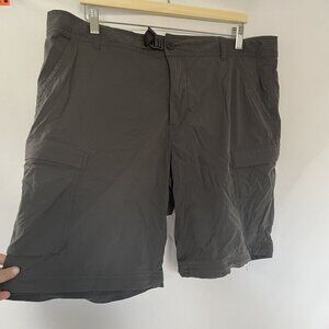 REI Co-Op Mens Cargo Shorts 40W X 30L Gray Nylon With Pockets & Belt Loops